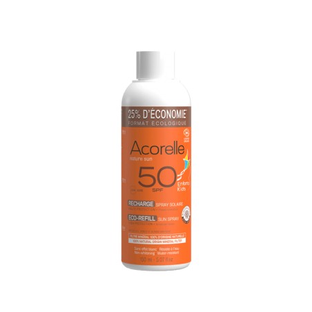 Éco-Recharge Spray Solaire Enfants SPF50 150ML BIO Certifiée | Acorelle